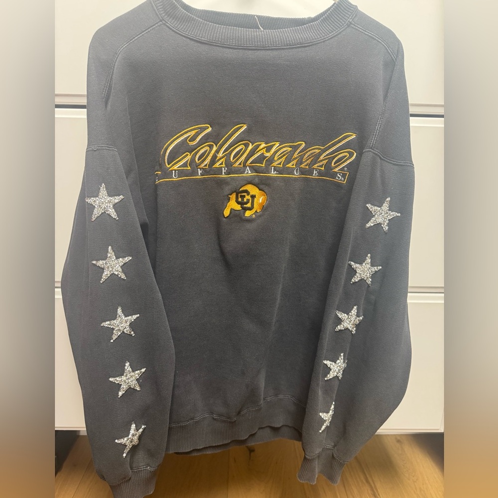 Custom Vintage CU Boulder University of Colorado Boulder Charcoal Sweatshirt